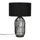 image 4 of ValueLights Hollins Painted Black Table Lamp with Medium Natural Drum Shade