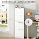 image 6 of HOMCOM 4 Drawer File Cabinet with Lock, Vertical Filing Cabinet with Adjustable Hanging Bars for A4 and Letter Size File Folders, Printer Stand with Storage, White | White | White