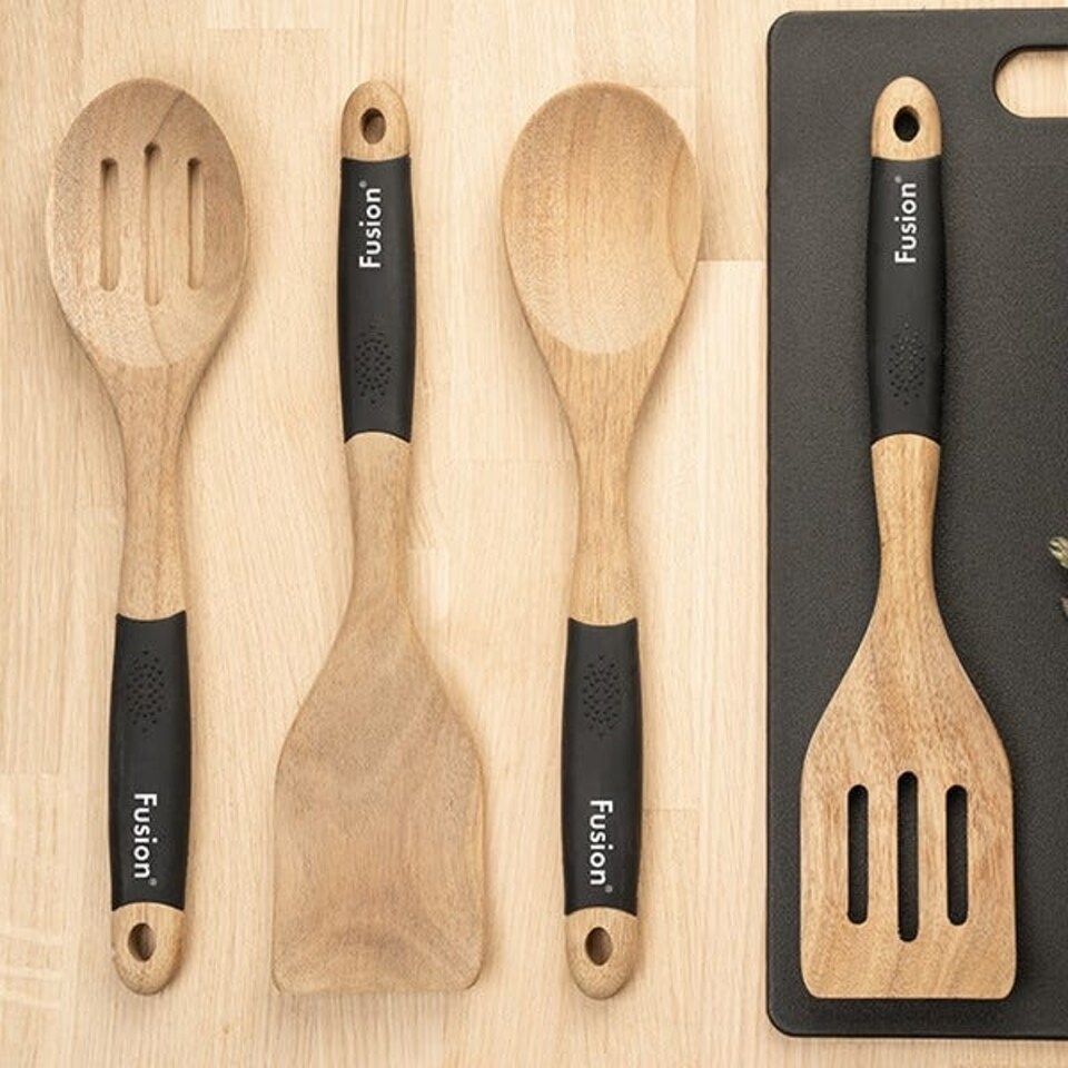 image 1 of Fusion Acacia Wood Slotted Spoon