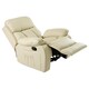 image 3 of Chester Bonded Leather Manual Recliner Chair with Heat And Massage (Cream)