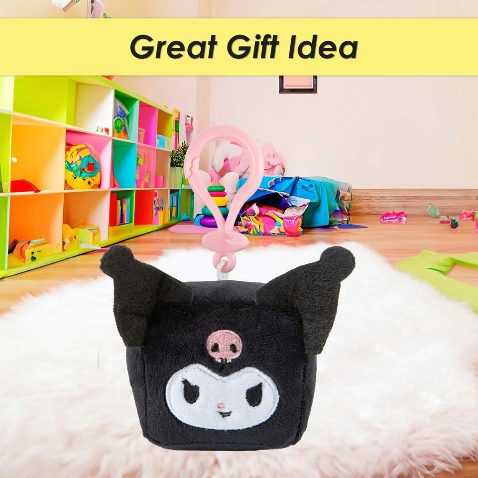 image 1 of Hello Kitty Soft Toy Cubeez Plush Kuromi Cute Plush Huggable Cuddly 7cm Black