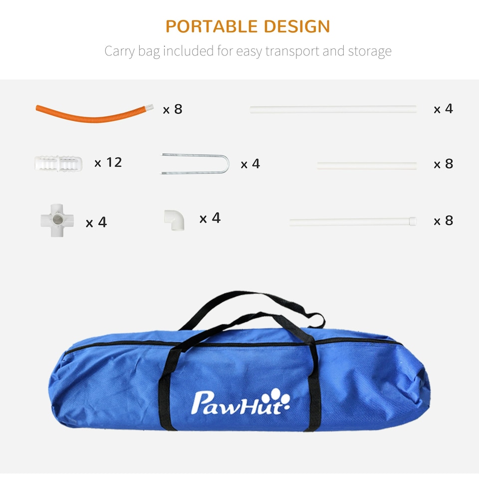 image 1 of PawHut Dog Agility Equipment Set with 4 PCS Weave Pole, Orange