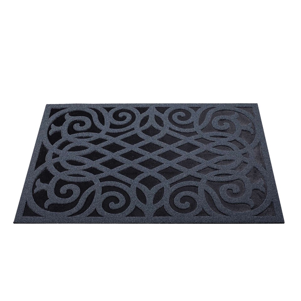 image 1 of Nicoman Victorian Style Rubber Door Mat Grey 90 x 60cm