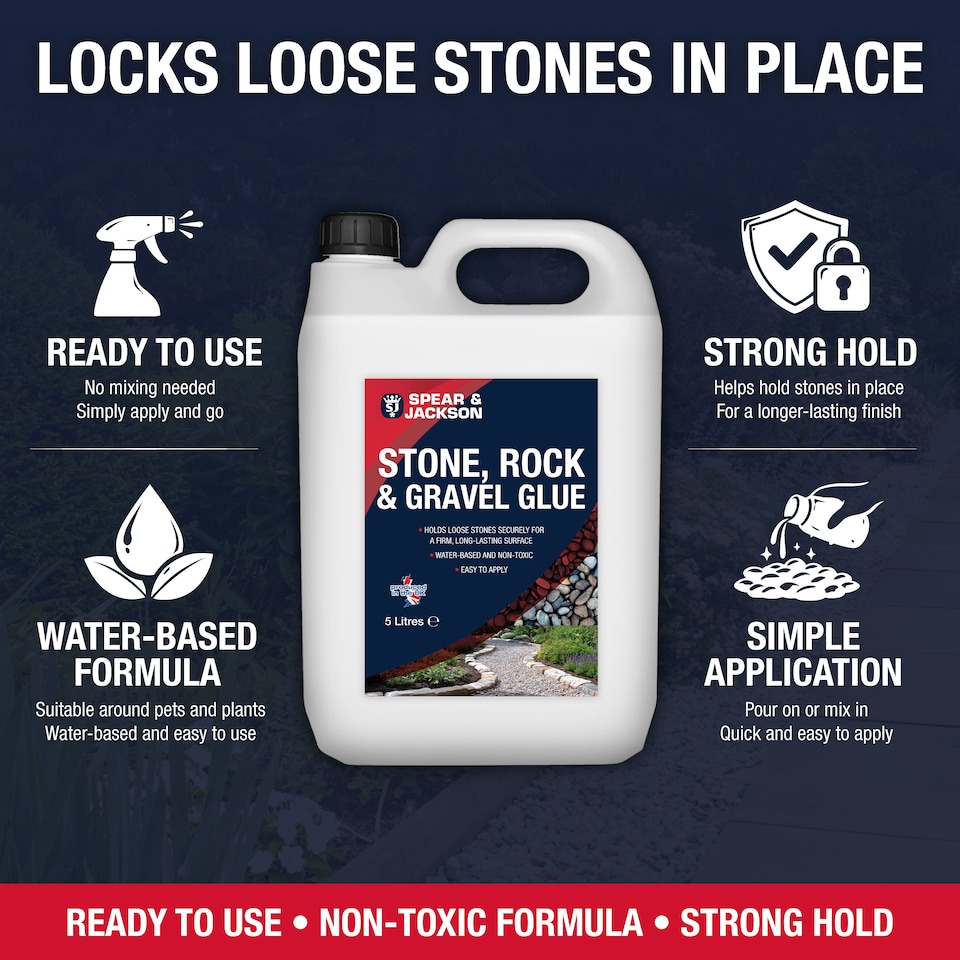 image 1 of Spear & Jackson Stone, Rock & Gravel Glue - Ready to Use 5L + LHT