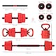image 3 of SPORTNOW 4-in-1 Adjustable Weight Dumbbells Set, Used as Barbell, Kettlebell, Push up Stand, Free Weights Set for Men and Women Home Gym Training, 30KG, Red