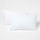 image 1 of Homescapes White Cotton Kids Pillowcases 40 x 60 cm 200 Thread Count - 2 Pack White