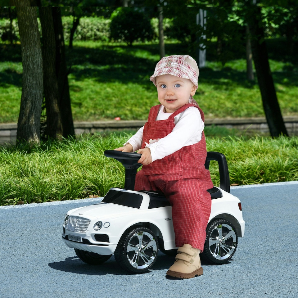 image 1 of AIYAPLAY Bentley Licensed Ride on Car, Foot to Floor w/ Music Horn - White