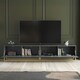 image 8 of Modular TV Unit 200cm Grey Matt with Fluted Fronts and Gold Base Grey
