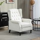 image 2 of HOMCOM Manual Reclining Armchair Recliner with Footrest Cream White