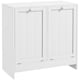 image 1 of kleankin 2 Doors Laundry Cabinet, Bathroom Cabinet with 2 Tilt-Out Hampers, Modern Storage Unit for Washroom, White