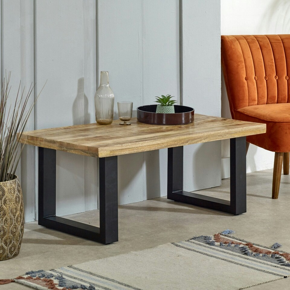 image 1 of Valor Mango Wooden and Metal Coffee Table Brown