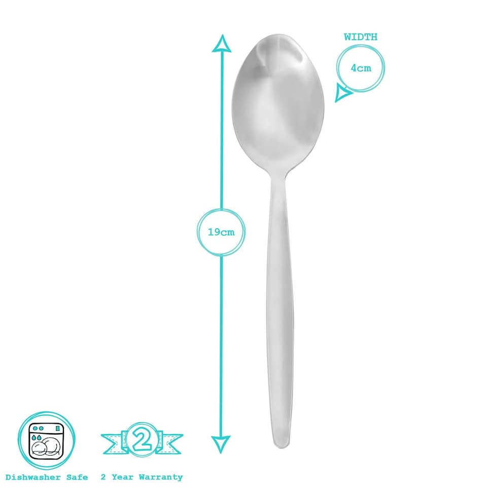 image 1 of Argon Tableware Economy Stainless Steel Dessert Spoons - 19cm - Pack of 6