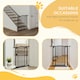 image 6 of PawHut 74-80 cm Pet Safety Gate Pressure Fit Stair with Double Locking, Black