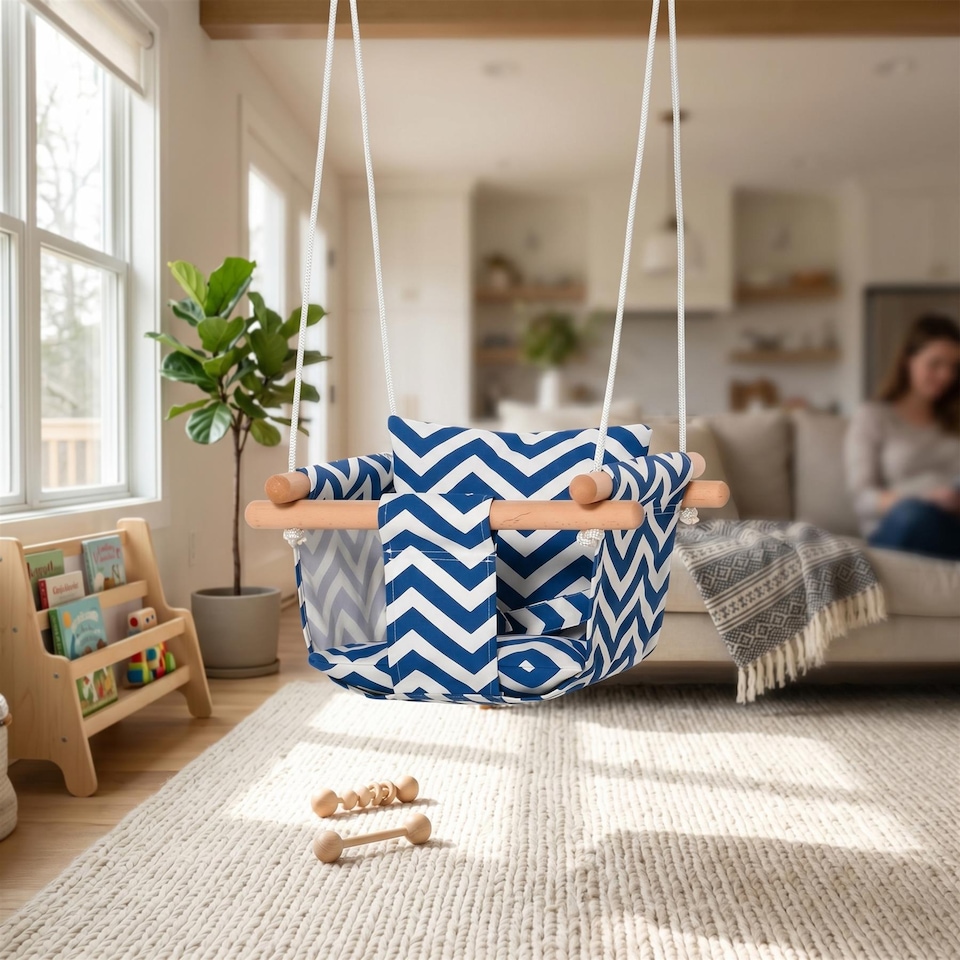 image 1 of The Magic Toy Shop Adjustable Baby Swing Cotton Seat
