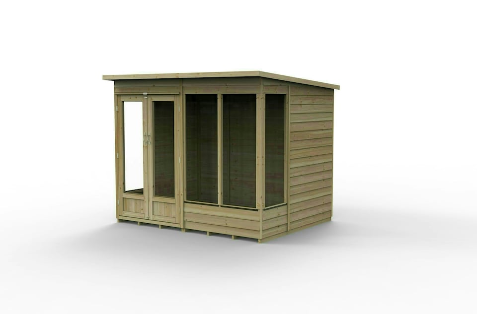 image 1 of Forest Garden 4LIFE Pent Summerhouse 8x6 - Double Door - 4 Window