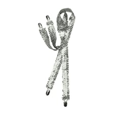 Bristol Novelty Unisex Adults Sequin Braces - Silver - One Size Silver | One Size