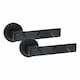 image 2 of Golden Grace 6 Pairs Modern Nova Design Premium Door Handles on Round Rose in Matt Black Finish Black