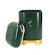image 10 of Lovello Coffee Canister Green Textured 11x11cm
