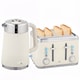 image 1 of HOMCOM Electric Stainless Steel Kettle and Toaster Set, 3000W 1.7L UK Strix Thermostat Fast Boil Kettle w Limescale Filter, Cool Touch Body, 4 Slice Toaster with 7 Browning Levels, Crumb Tray, Cream