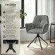 image 2 of Swivel Chair Lenia - upholstered, padded, 56.5 x 54 x 86 cm - Set of 2 Grey | Velvet Look Anthracite/Black