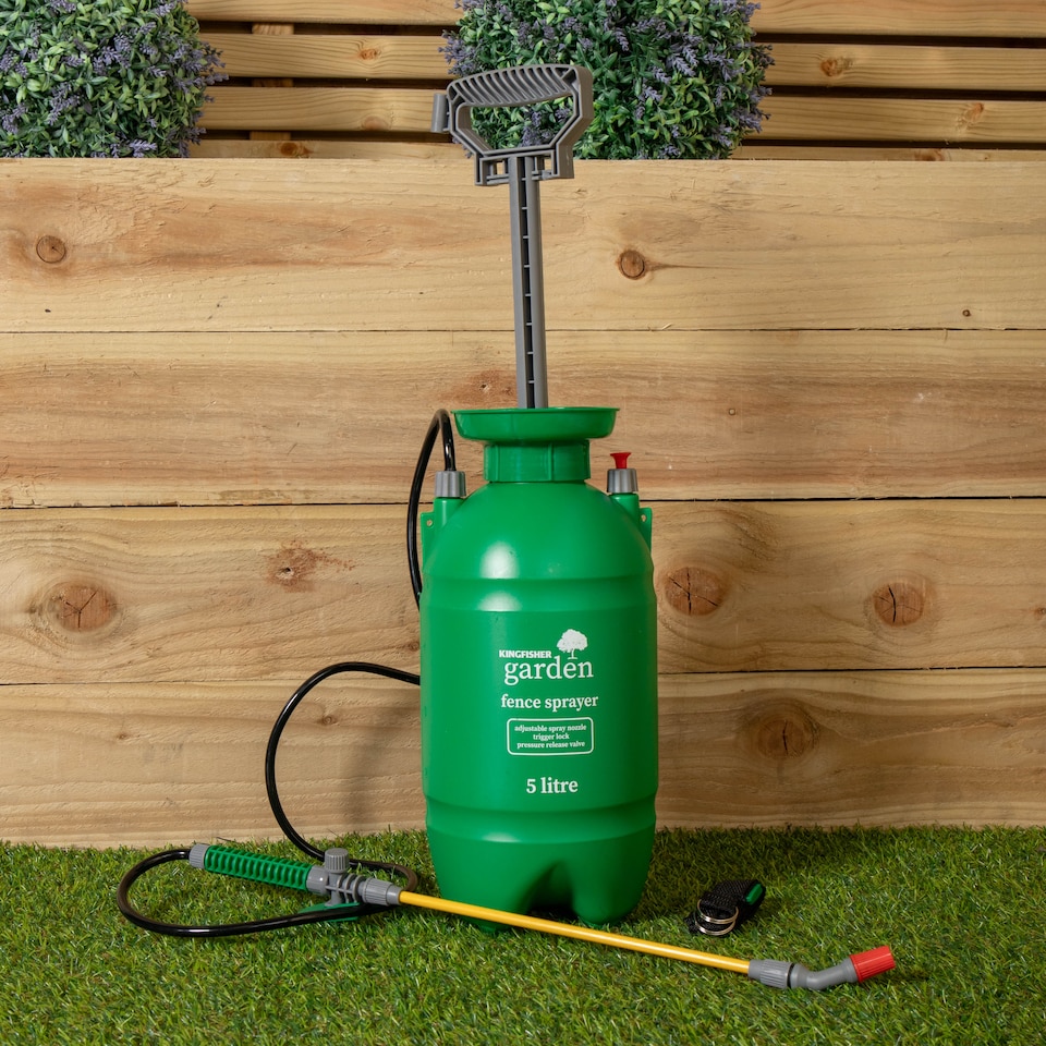image 1 of 5 Litre Garden Fence Pressure Sprayer with Adjustable Spray Nozzle | Green | Green