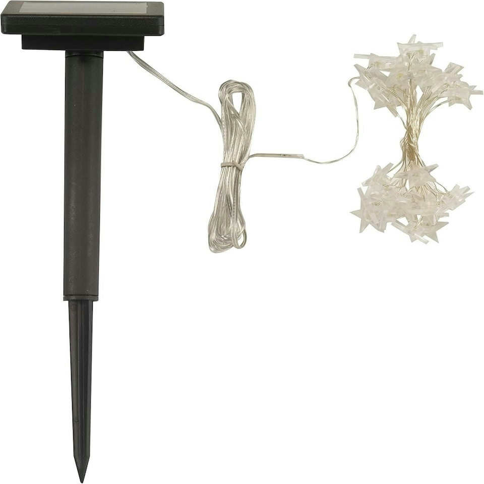 image 1 of Solar Powered LED 30 Star String Lights - Firefly Clear