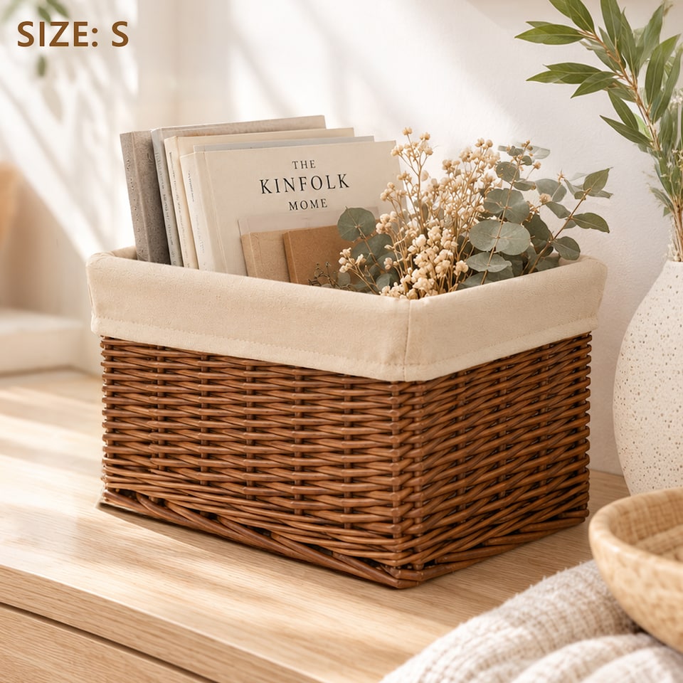 image 1 of Wickerfield Wicker Storage Basket with Removable Liner