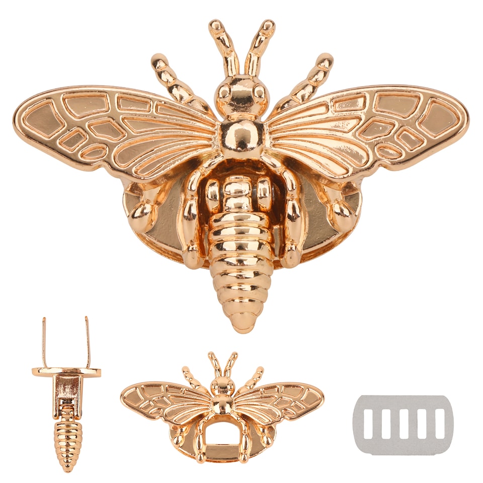 image 1 of Bee Twist Turn Lock Clasp, Decorative Closure For Leathercraft Projects