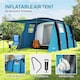 image 3 of Outsunny Inflatable 3-4 Man Tunnel Tent w/ Air Pump, Living Area 