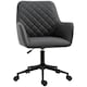 image 1 of Vinsetto Home Office Chair Leather-Feel Fabric Swivel Chair with Armrests Grey