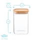 image 3 of Argon Tableware Square Glass Storage Jars with Wooden Lids - 1.1 Litre - Pack of 3
