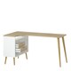 image 4 of Oslo Desk 2 Drawer in White and Oak