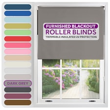 Blackout Roller Blind 200cm Wide x 210cm Long | Grey | Dark Grey