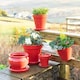 image 2 of Verano Spanish Ceramics Set of 3 Classic Plant Pots - 16-29cm Dipped Red Red