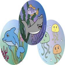Pack of 12 Round Sea Animals Design Notebooks 8cm