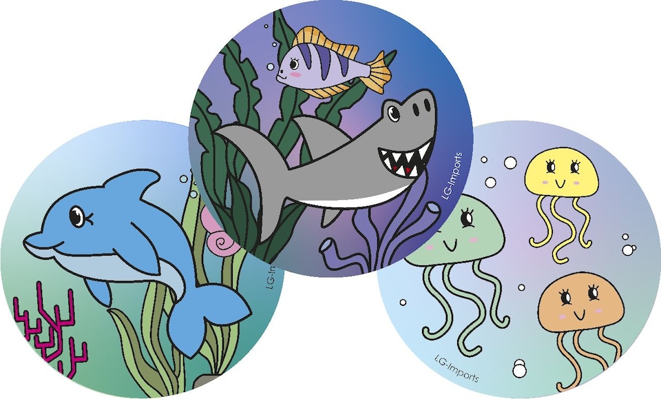 image 1 of Pack of 12 Round Sea Animals Design Notebooks 8cm