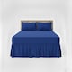 image 1 of Fitted Valance Bed Sheet Polycotton Mattress Cover And Frill Easy Care | Blue | King