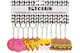 image 2 of Pack of 12 Fast Food Design Keychains - Treat or Trick Theme Party Bag Filler