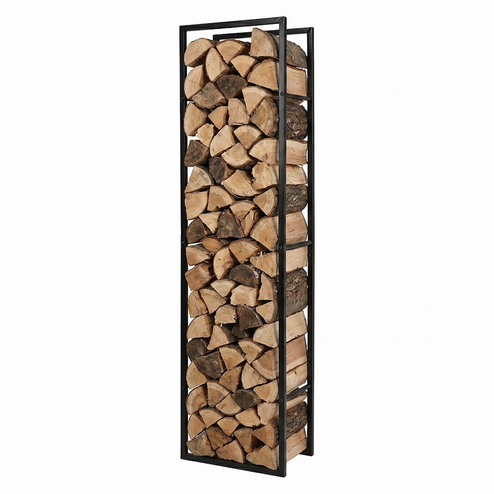 image 1 of Levede Firewood Rack Steel Outdoor Storage Log Holder Fireplace 40 x 25 x 150cm