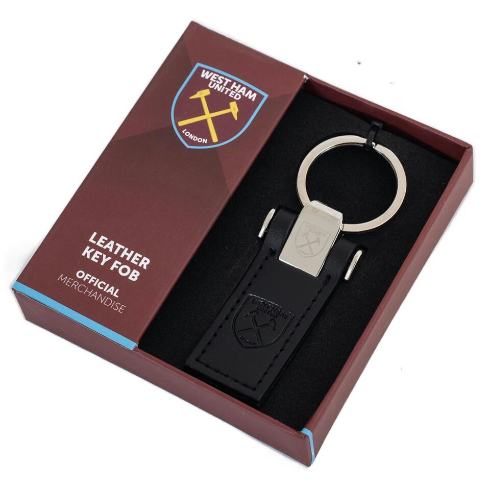 image 1 of West Ham United FC Leather Keyring - Black - One Size