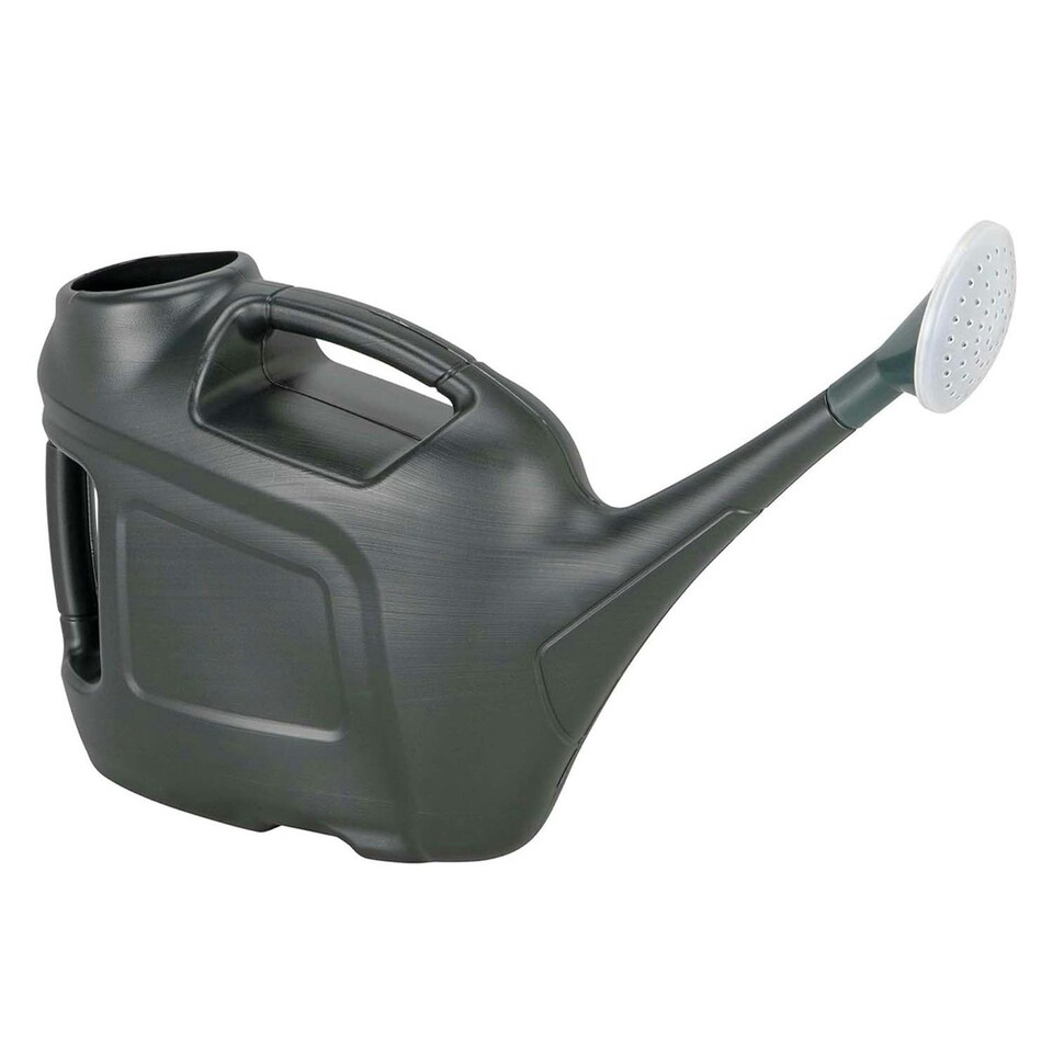 image 1 of 2 x 6 Litre Green Slimline Watering Can For Easy Pouring With Rose Head