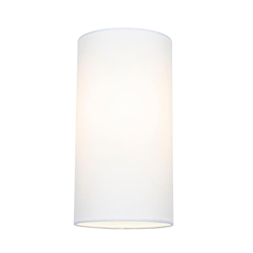 image 1 of Contemporary and Stylish White Linen Fabric Tall Cylindrical 25cm Lampshade | White | White | 1