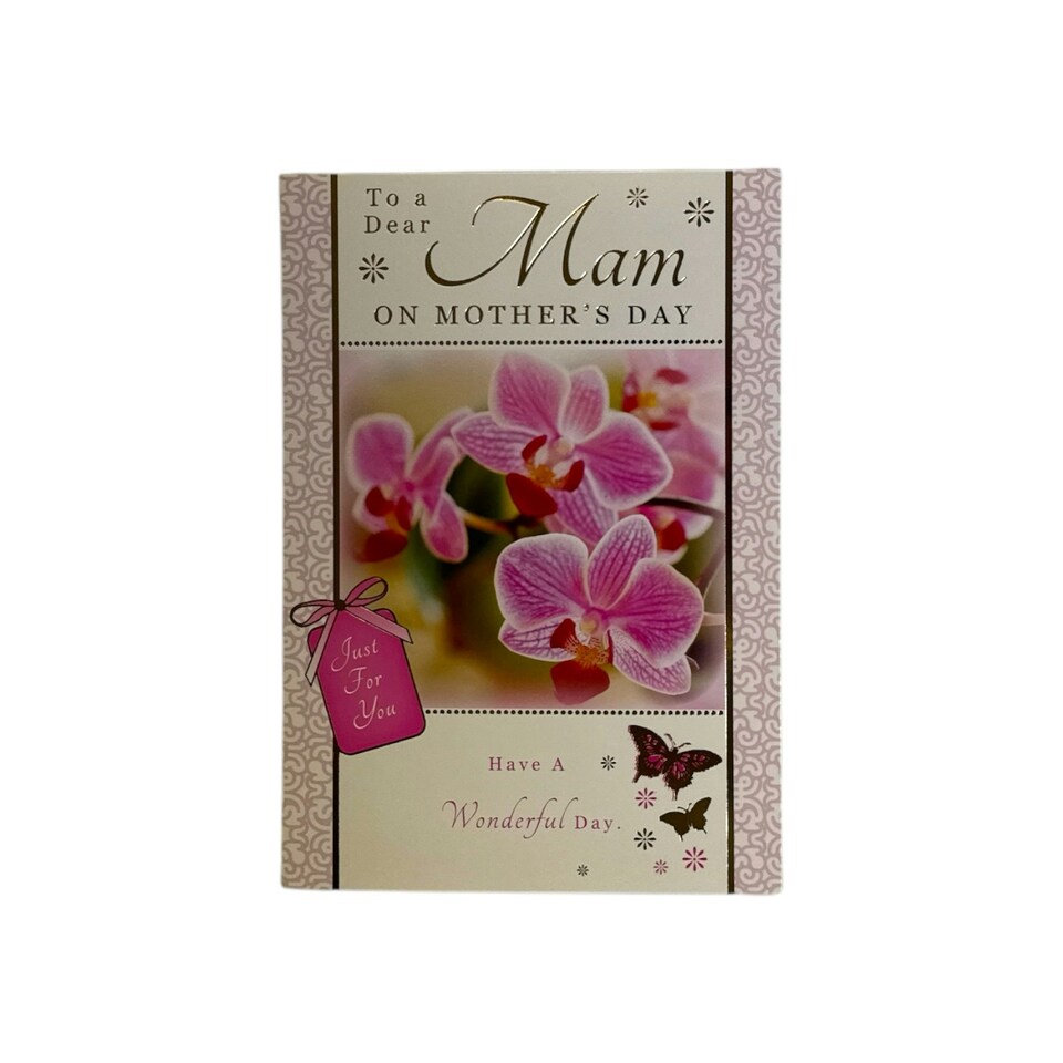 image 1 of To a Dear Mam Pink Orchid Flowers Design Mother's Day Card