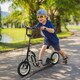 image 2 of HOMCOM Kids Stunt Scooter, Teen Push Scooter with 12" Rubber Wheels, Adjustable Handlebar Height, Dual Brakes, for 5+ Years Old Black