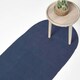 image 1 of Homescapes Navy Handmade Woven Braided Oval Hallway Runner - 66 x 200 cm | Blue | Navy