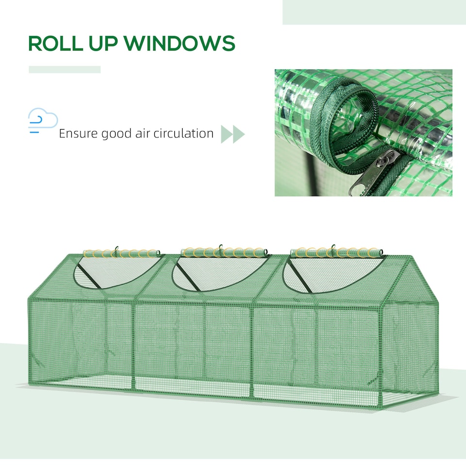 image 1 of Outsunny Mini Greenhouse Small Plant Grow House w/ 3 Windows