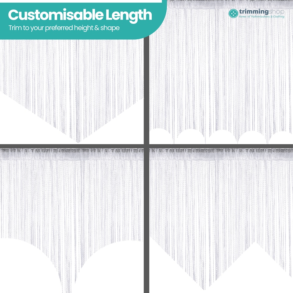 image 1 of Polyester Glitter Beaded String Curtain Panel - 200x100cm