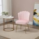 image 2 of HOMCOM Velvet-Feel Shell Accent Chair Home Bedroom Lounge Metal Legs Pink
