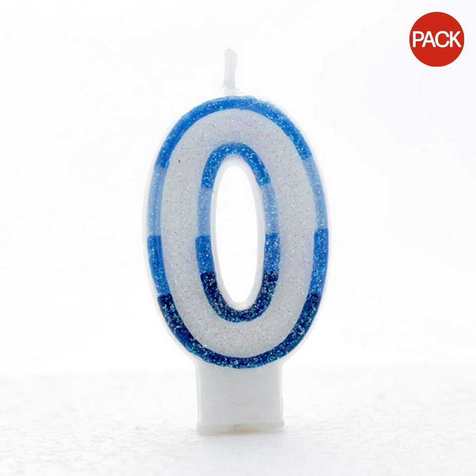 Apac Blue Birthday/Anniversary Number Candles (Pack Of 6) - White/Blue - 1