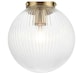 image 4 of COSYLYTE Finley Bathroom Ribbed Glass Ceiling Light Bronze | Antique Brass